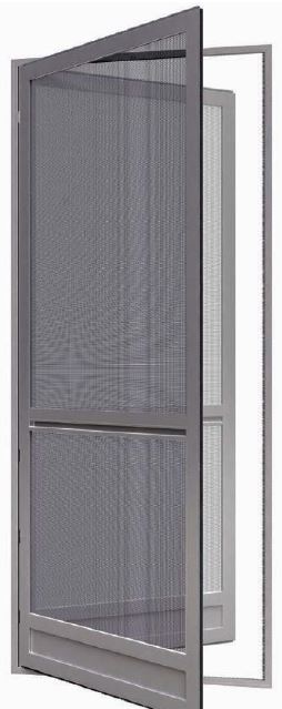 Mesh-One Pendeltür Linie – geöffnete Pendeltür mit Gewebe